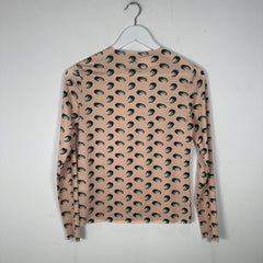Marine Serre White Line All Over Moon Longsleeve Size S