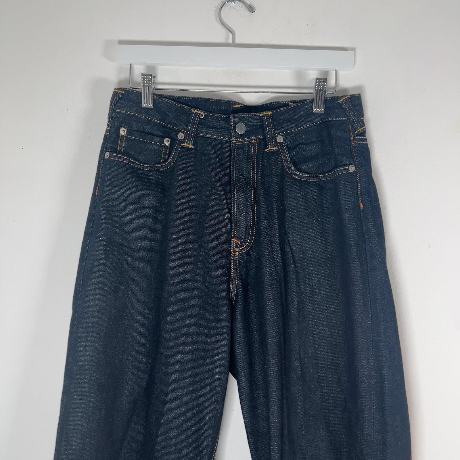 Evisu Dark Blue Daikoku Pink Monogram Selvedge Jeans Size 29