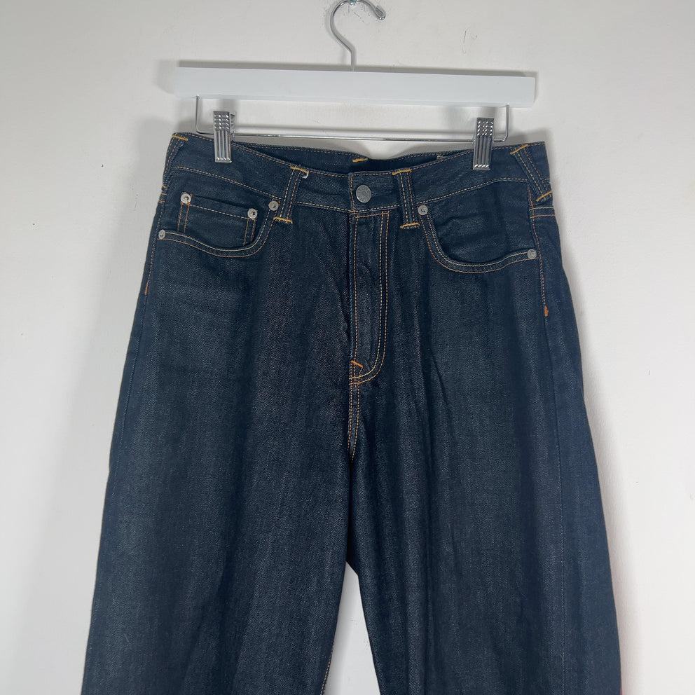 Evisu Dark Blue Daikoku Pink Monogram Selvedge Jeans Size 29