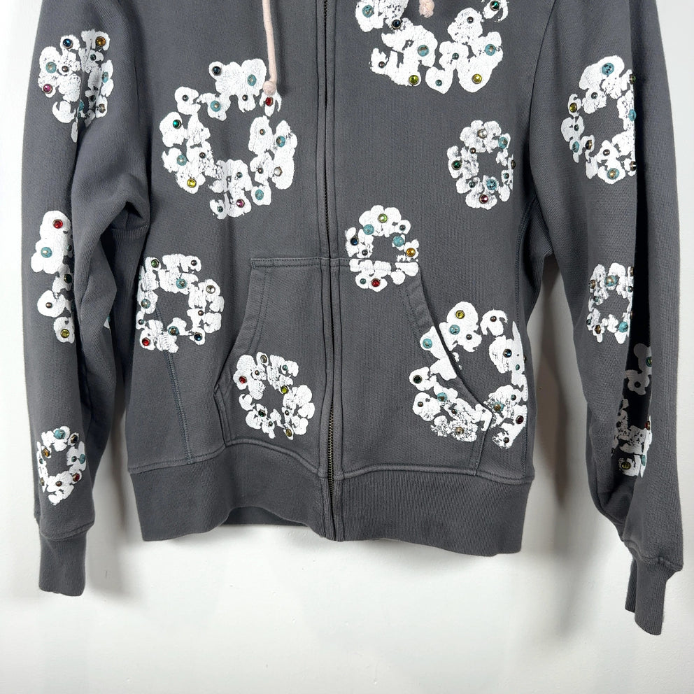 Denim Tears Rhinestone Zip Up Hoodie