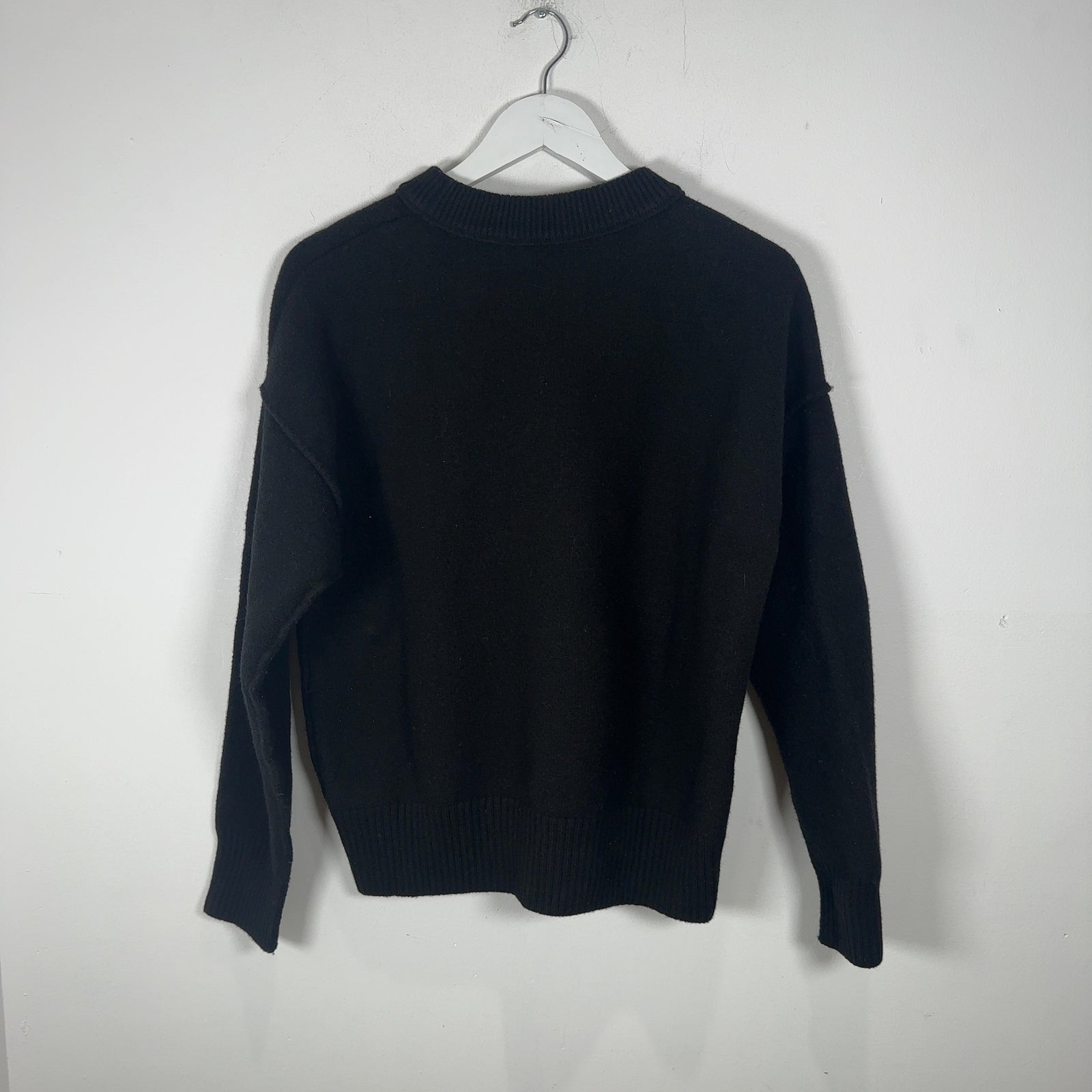 Ami Heart Logo Black Knit Sweater Size S