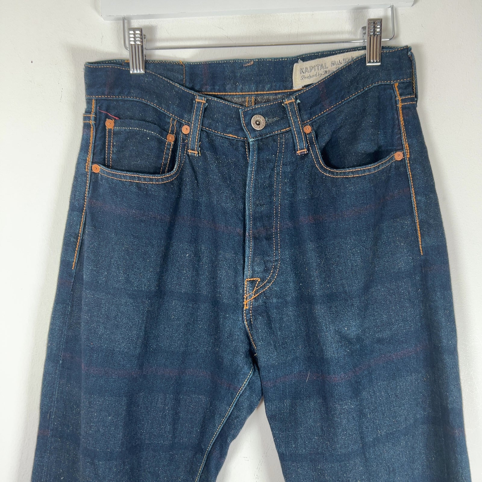 Kapital Plaid Slub Denim Jeans