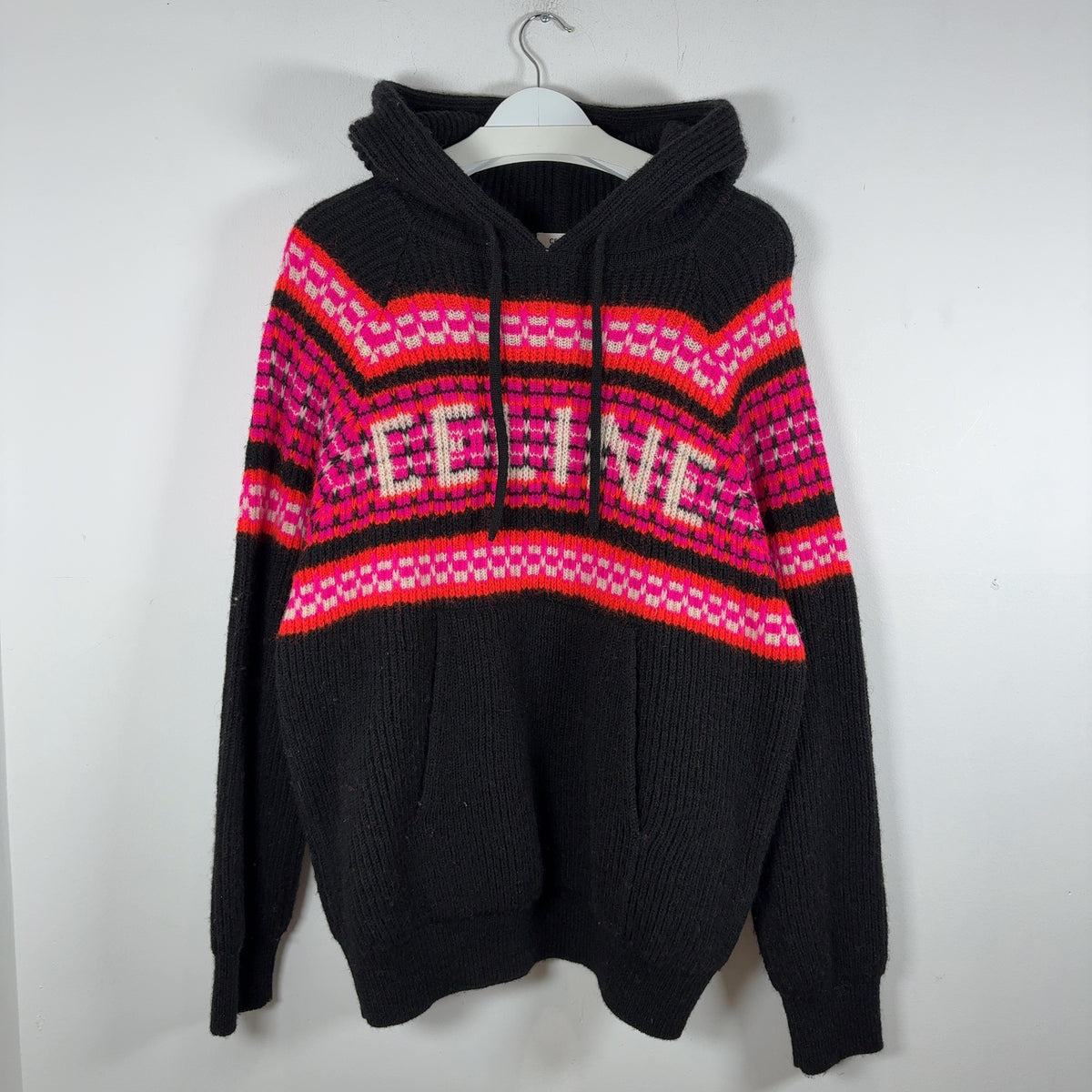 Celine Knitted Logo Jacquard Wool Sweater