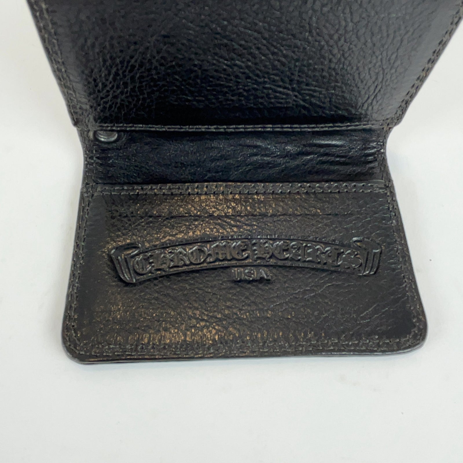 Chrome Hearts Leather Flip Card Holder