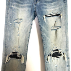 Amiri MX1 Black Patch Denim Jeans