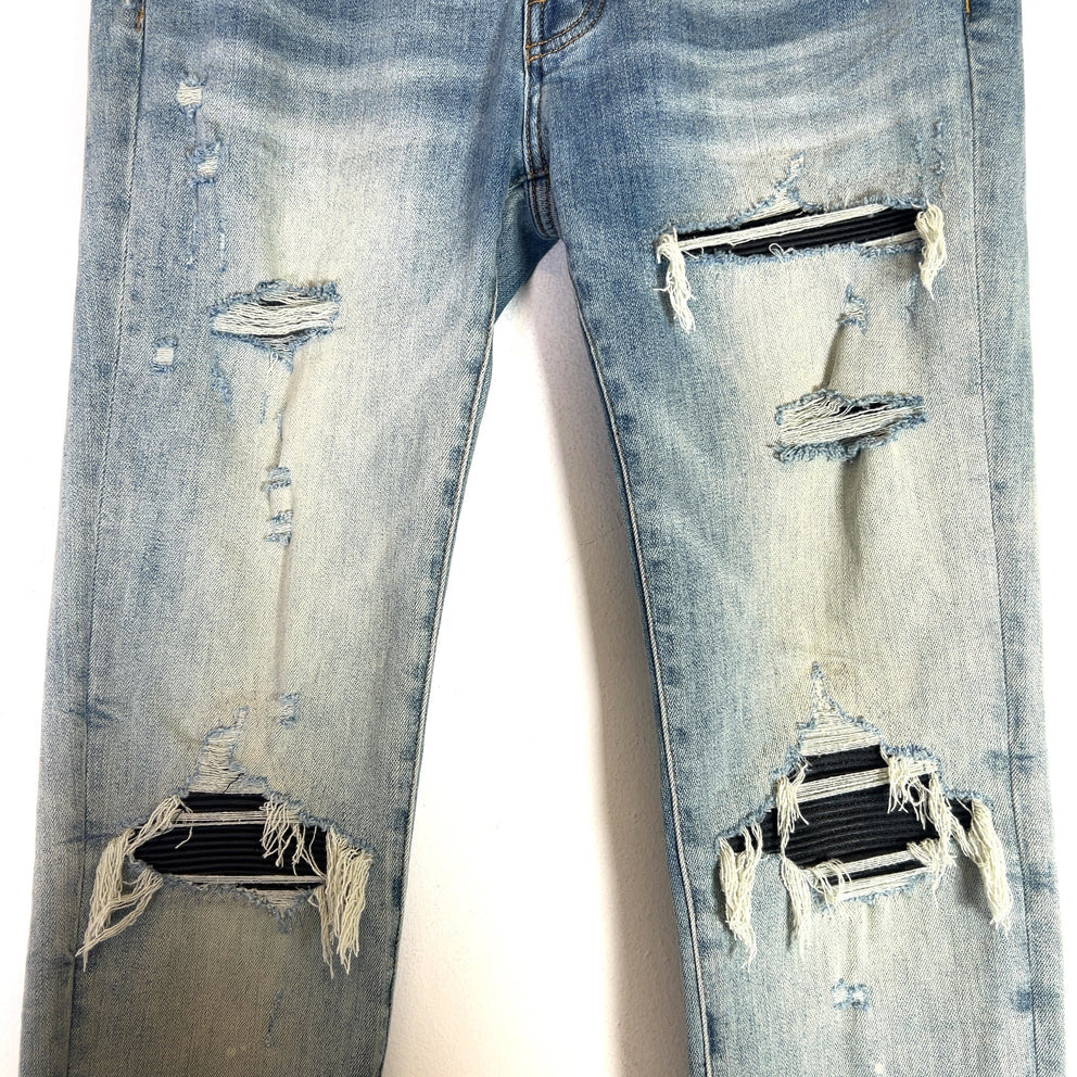 Amiri MX1 Black Patch Denim Jeans