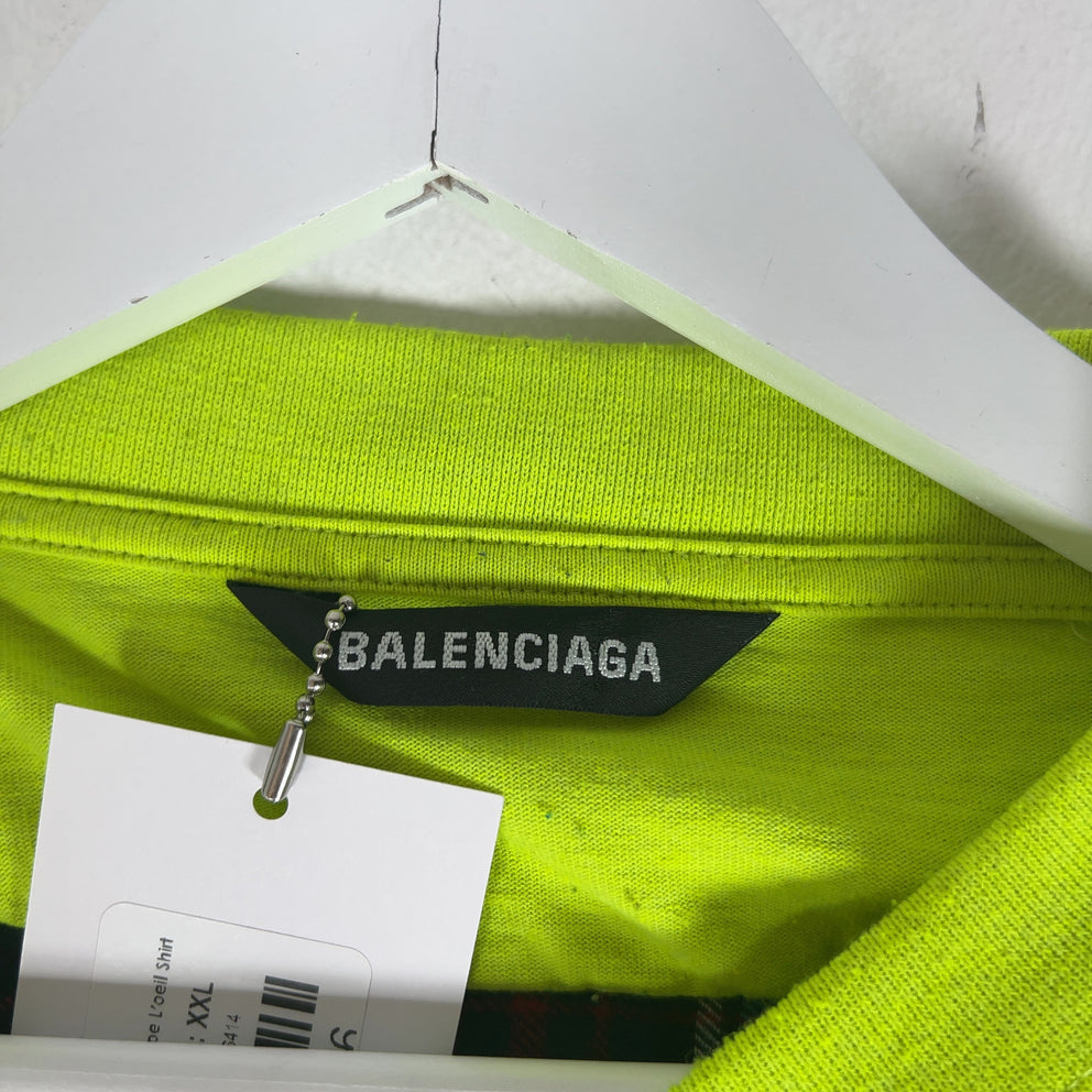 Balenciaga Neon/Flannel Hybrid Trompe L'oeil Shirt