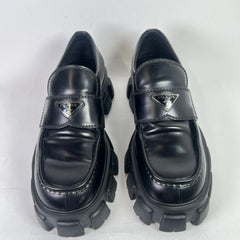 Prada Brushed Leather Monolith Loafer