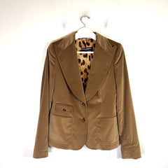Dolce & Gabbana Vintage Velvet Leopard Lined Blazer