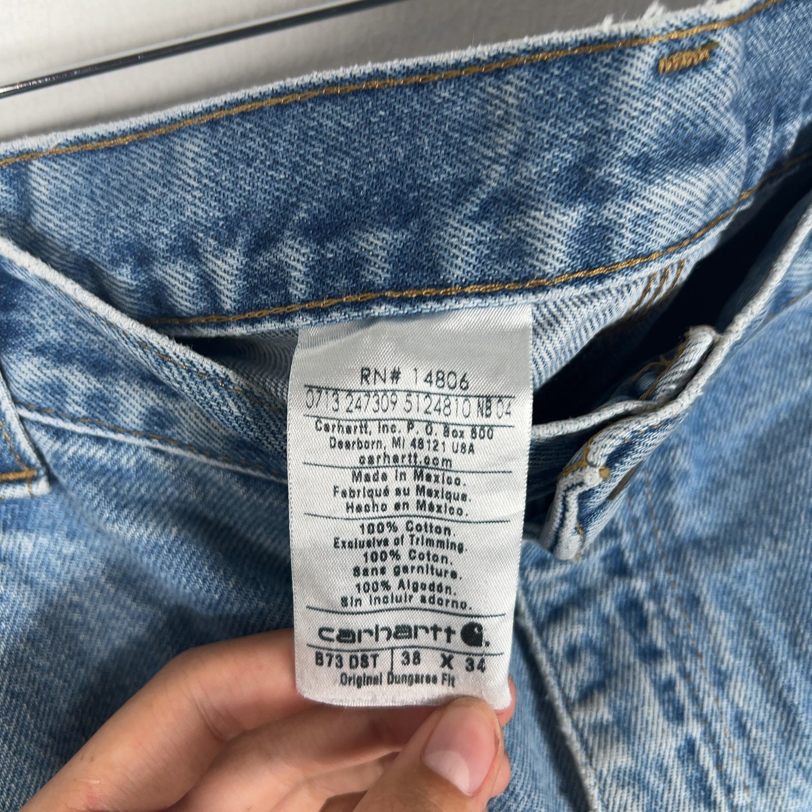 Carhartt Vintage Distressed Denim Double Knee Carpenter Jeans