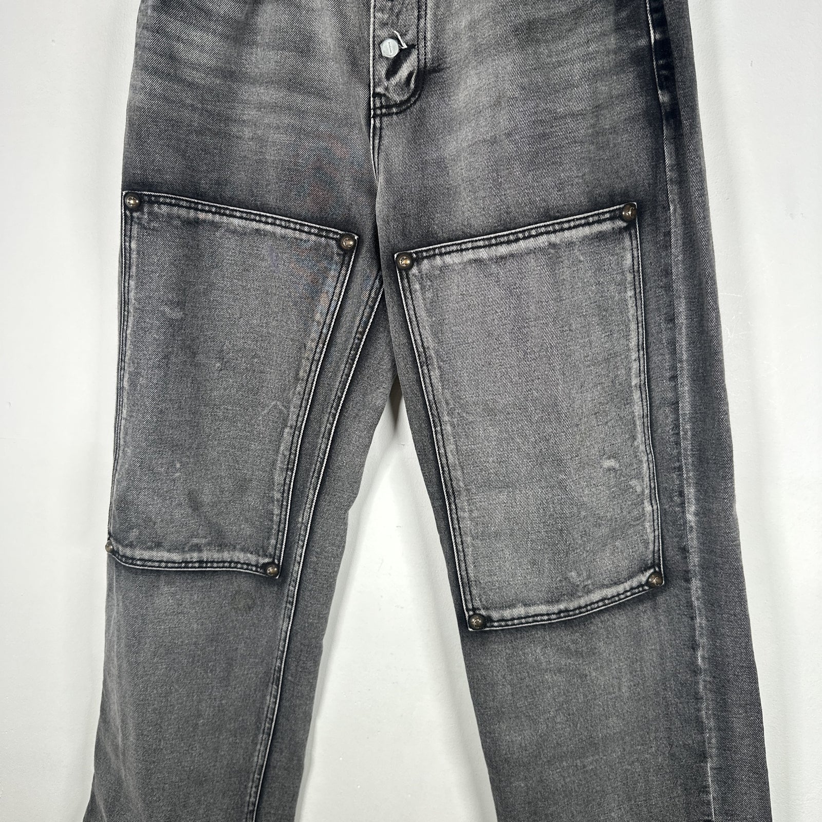 Thug Club Double Knee Grey Wash Carpenter Pants Size 34