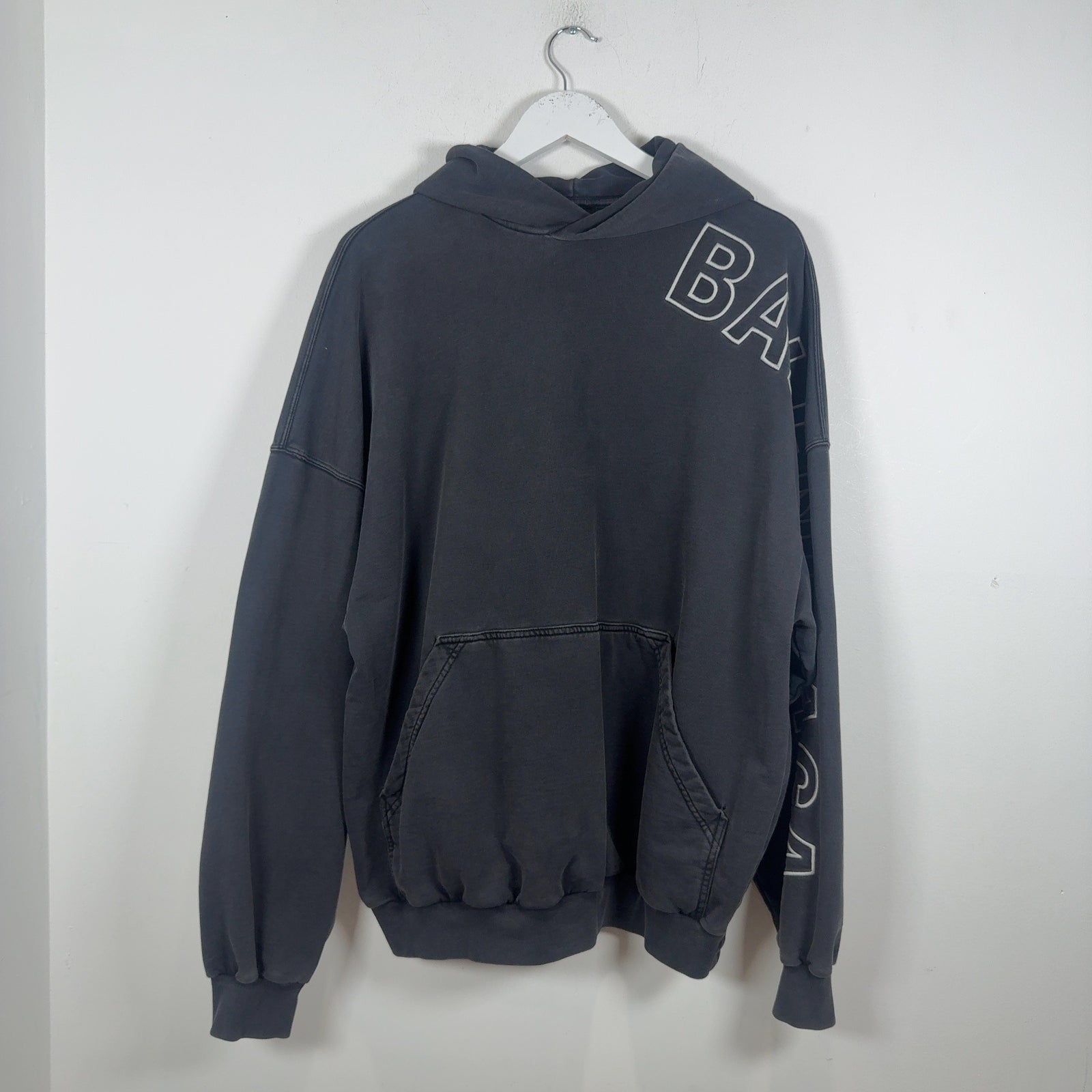 Balenciaga Embroidered Logo Sleeve Hoodie