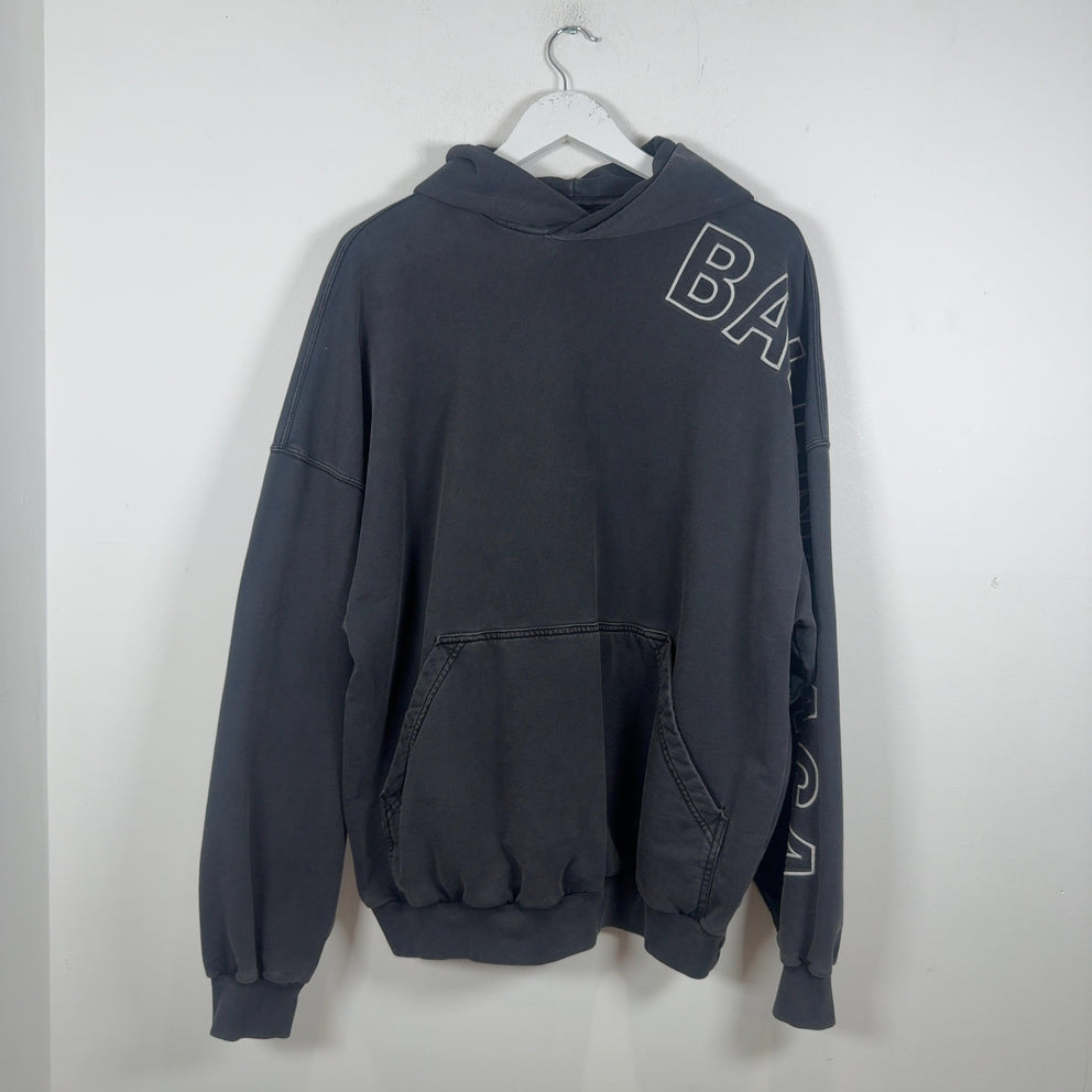 Balenciaga Embroidered Logo Sleeve Hoodie
