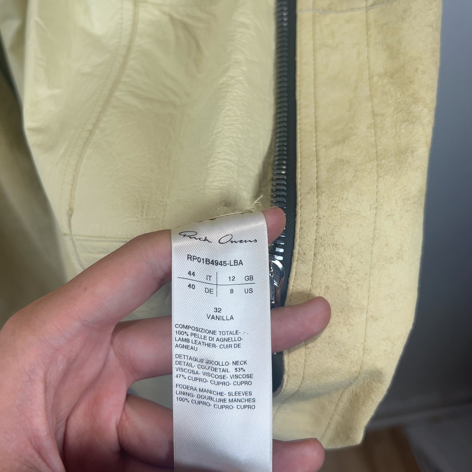 Rick Owens SS22 Fogachine Vanilla Blistered Leather Trench Coat