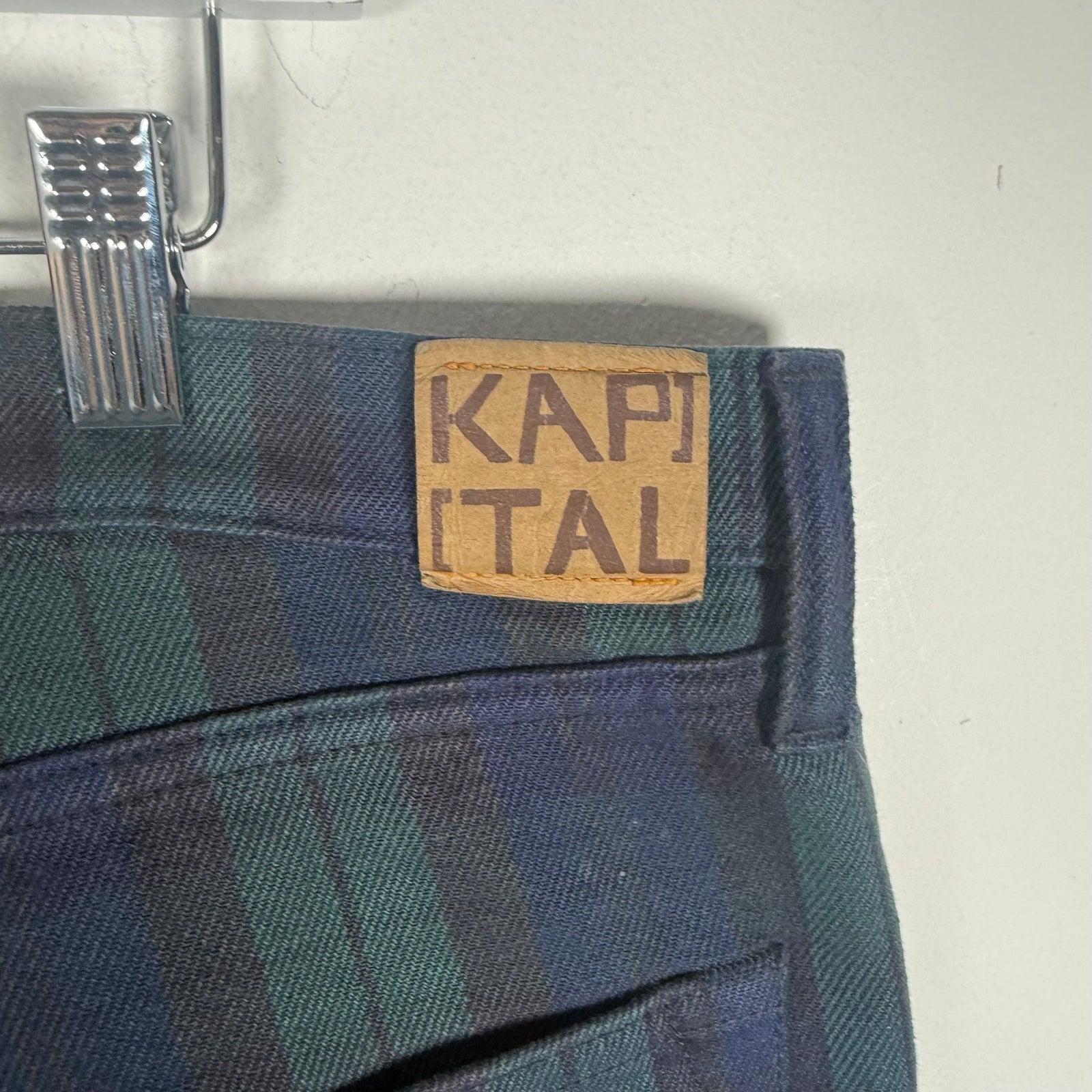 Kapital Plaid Blue/Green Gem Pants Size 38