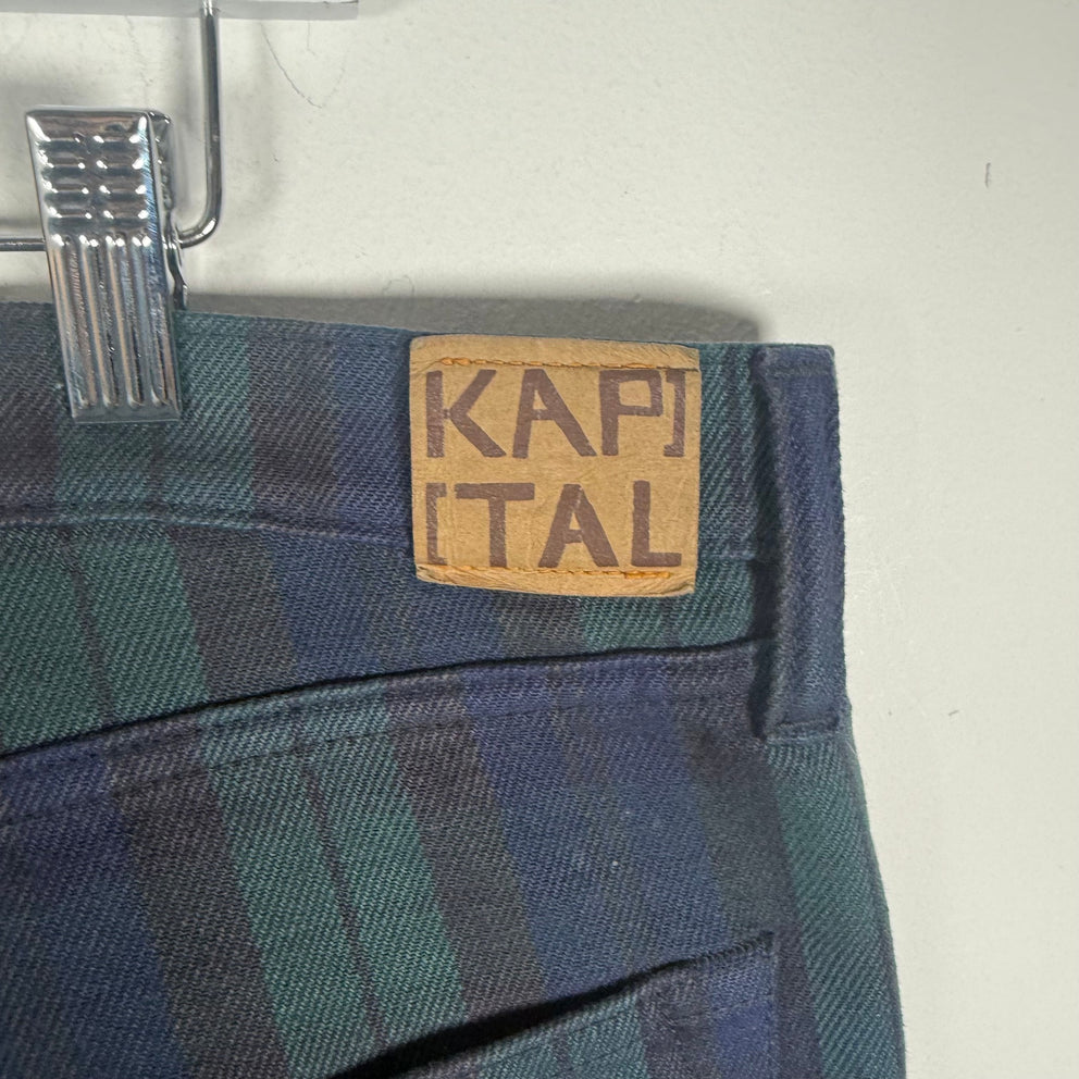 Kapital Plaid Blue/Green Gem Pants Size 38