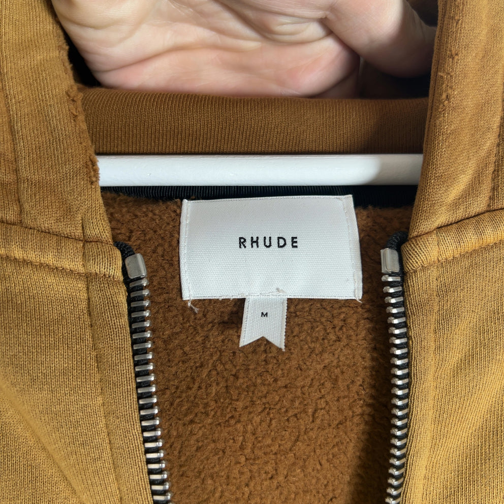Rhude Sundry Embroidered Logo Zip Up Hoodie