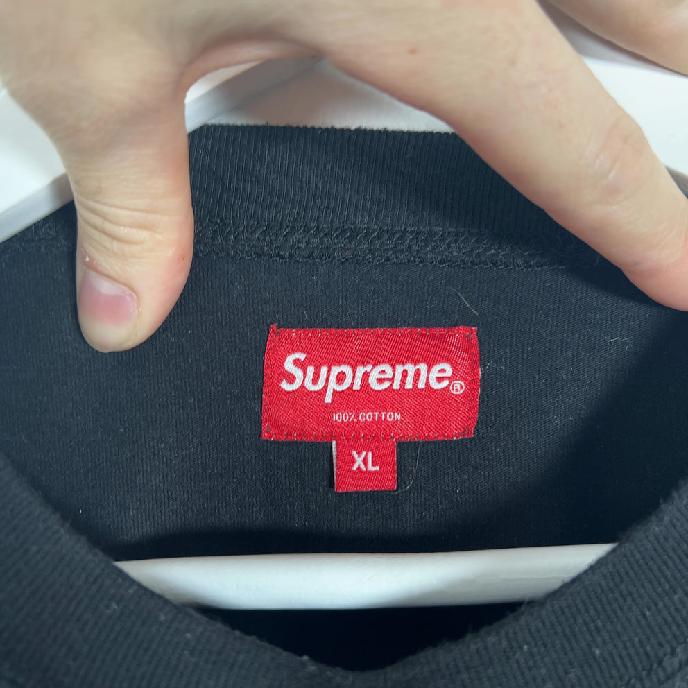 Supreme Black Stripe Logo Longsleeve