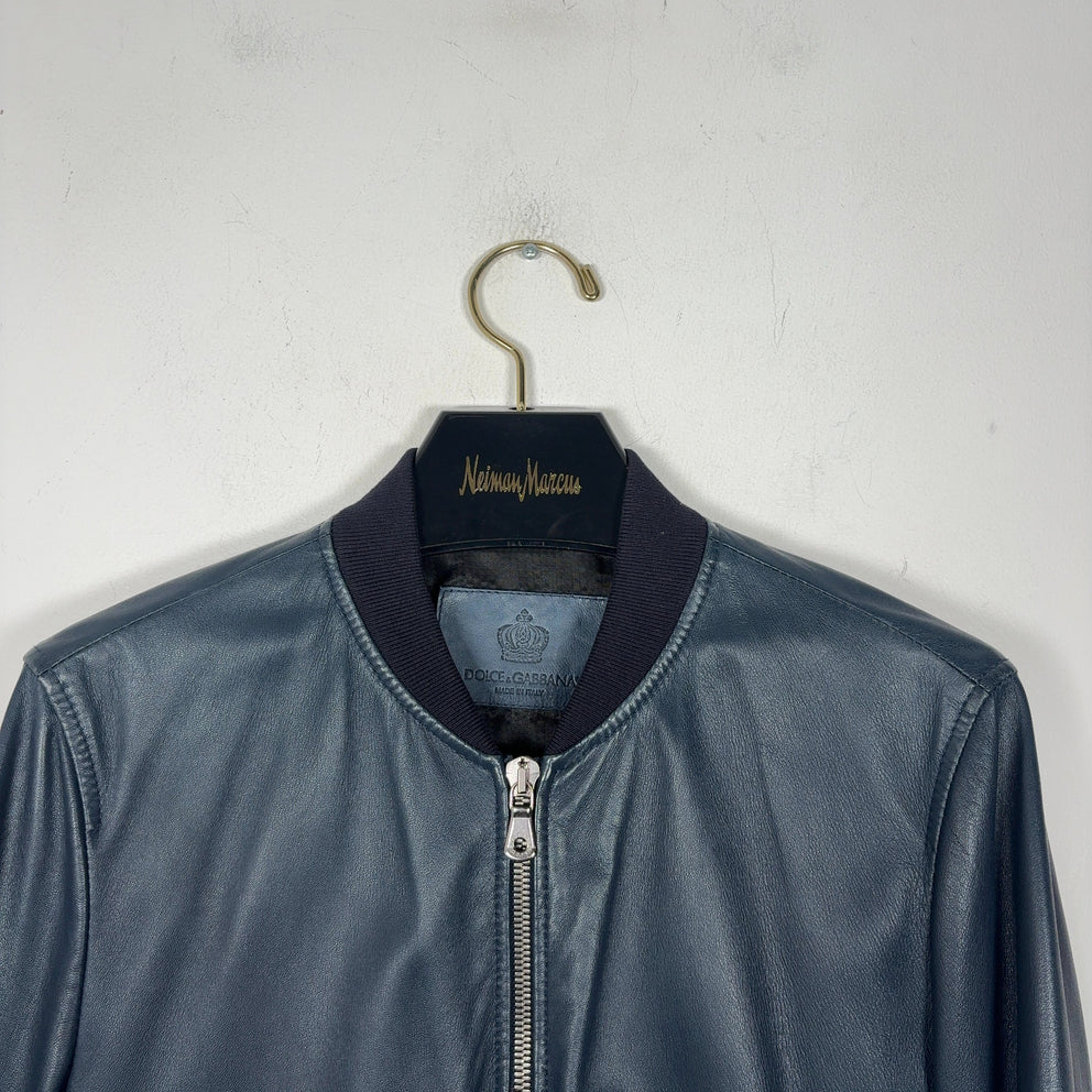 Dolce & Gabbana Leather Bomber Jacket