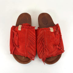 Visvim Red Christo Shaman-Folk Sandals