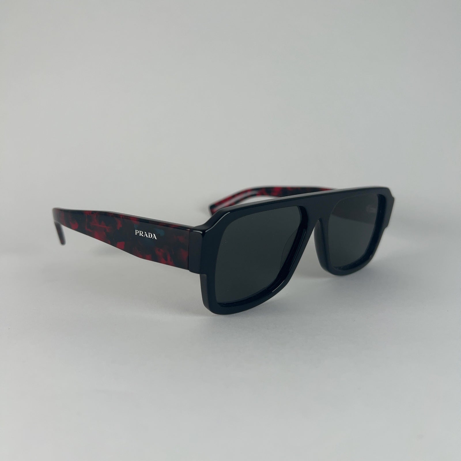 Prada Red Marble Acetate Sunglasses