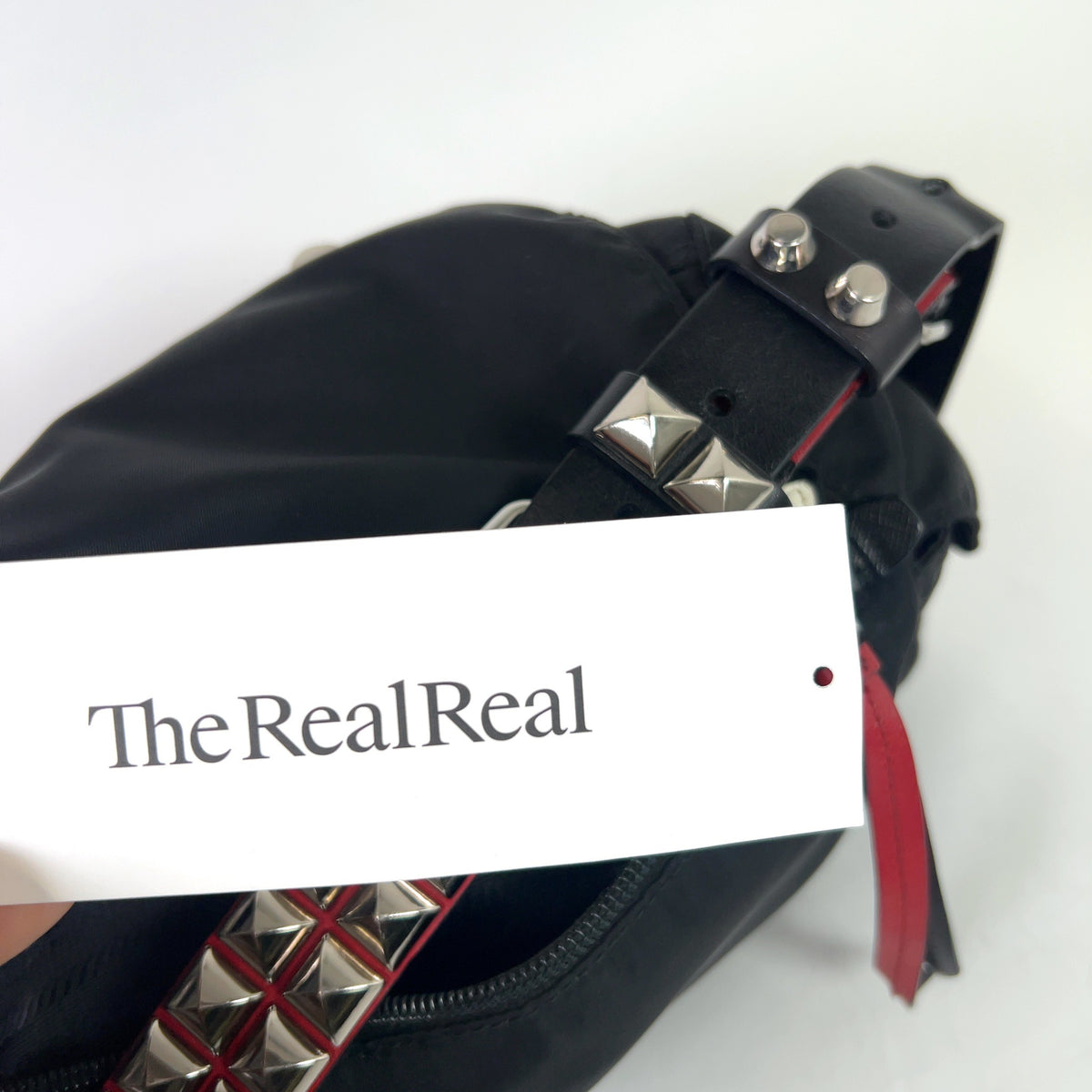 Prada 2018 New Vela Nylon Studded Messenger Bag