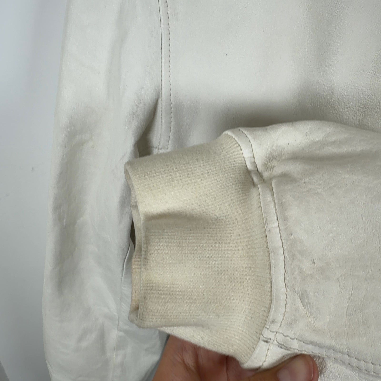 Raf Simons SS23 White Leather Bomber Jacket