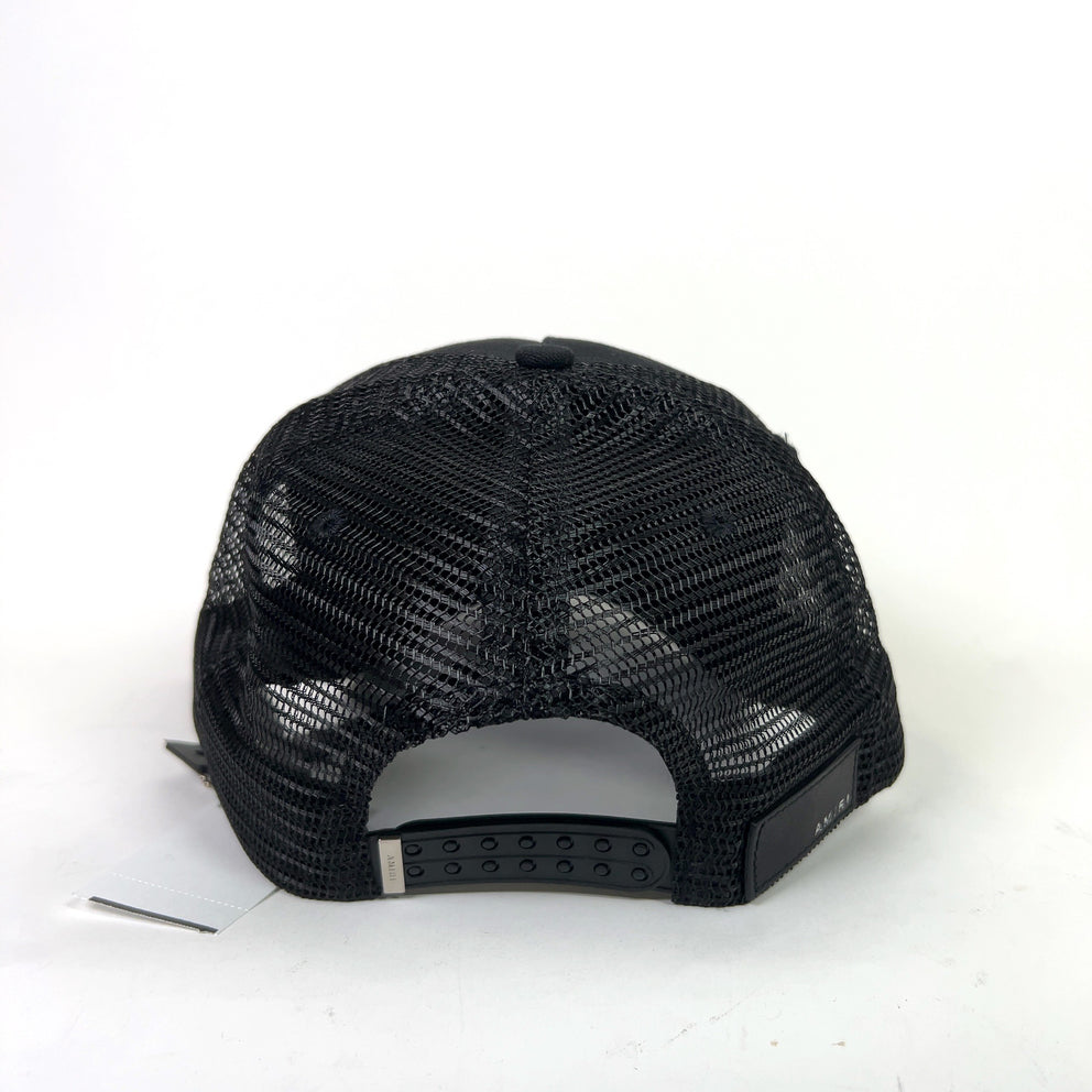 Amiri Black MA Logo Trucker Hat