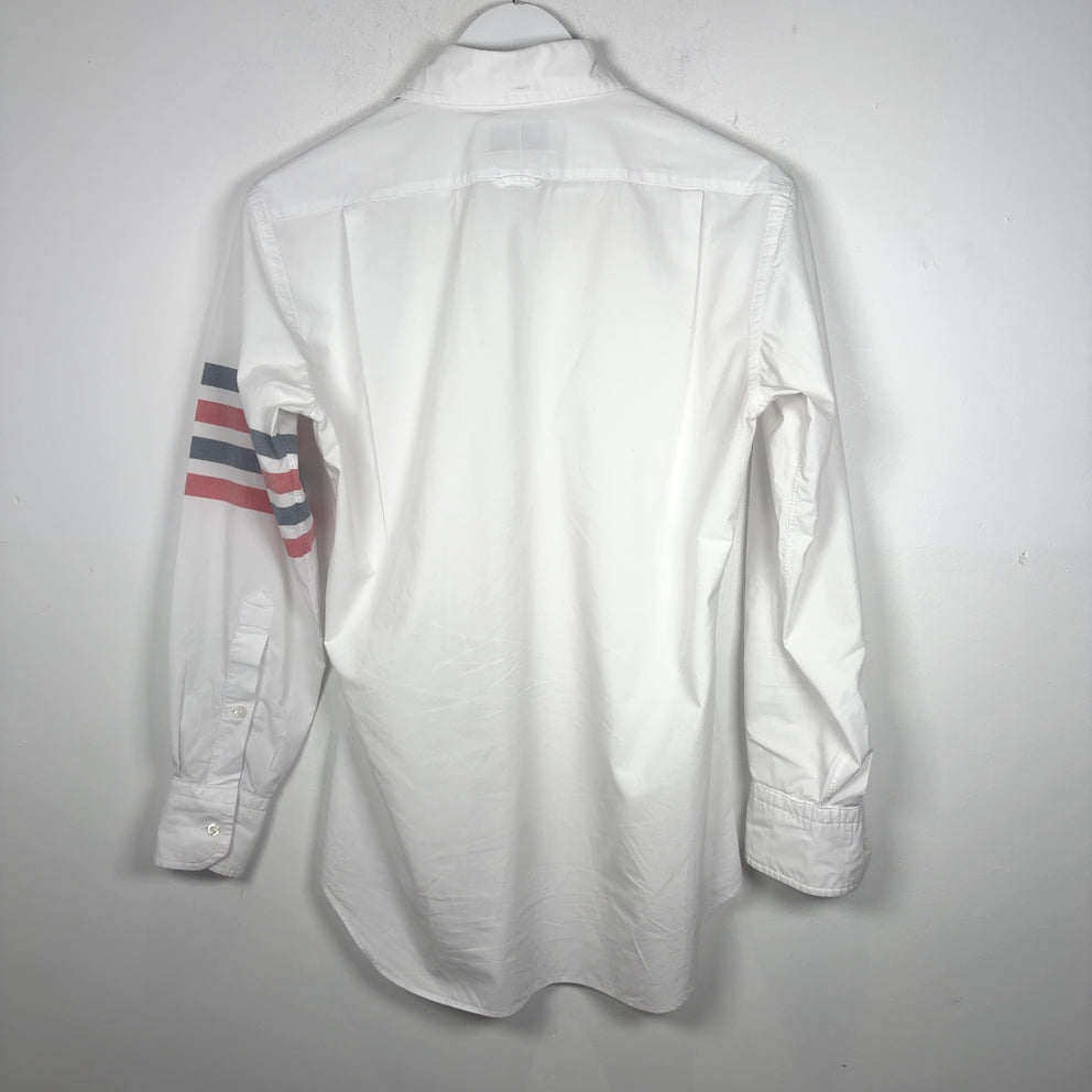 Thom Browne 4-Bar Button-Up Shirt