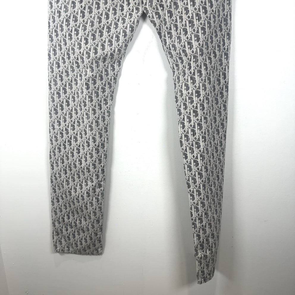 Dior Grey Jacquard Washed Denim Jeans