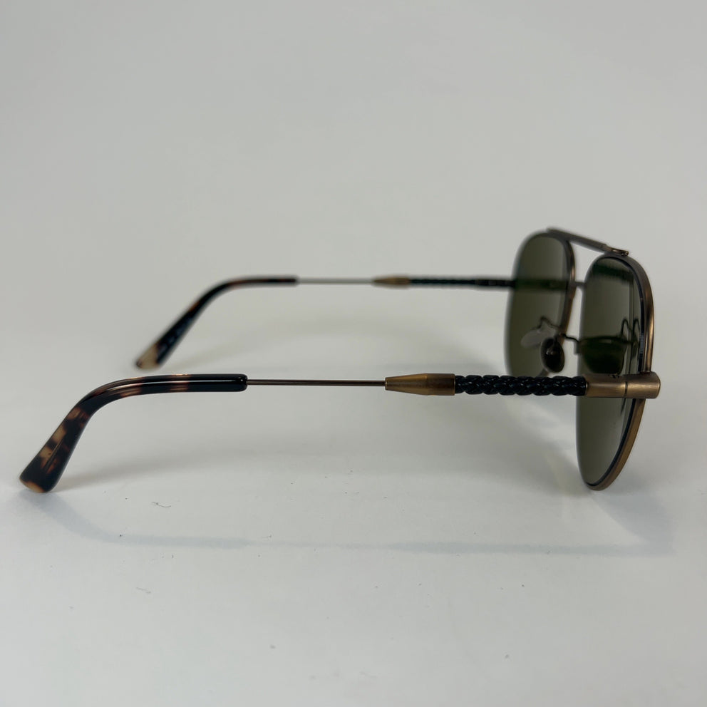 Bottega Veneta Braided Leather Aviator Sunglasses