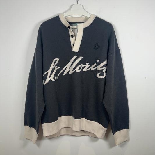 Bally 'St Moritz' Cashmere Placket 1/4 Button Sweater