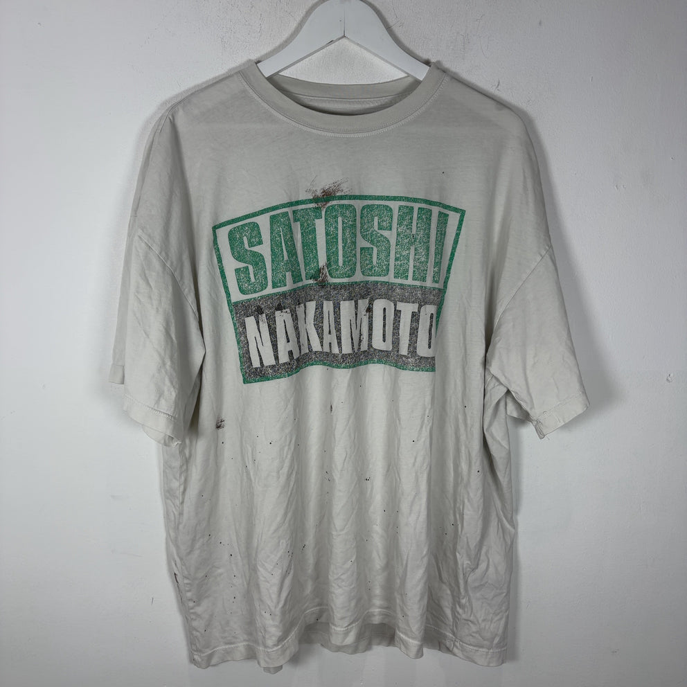 Satoshi Nakamoto Distressed Logo T-Shirt