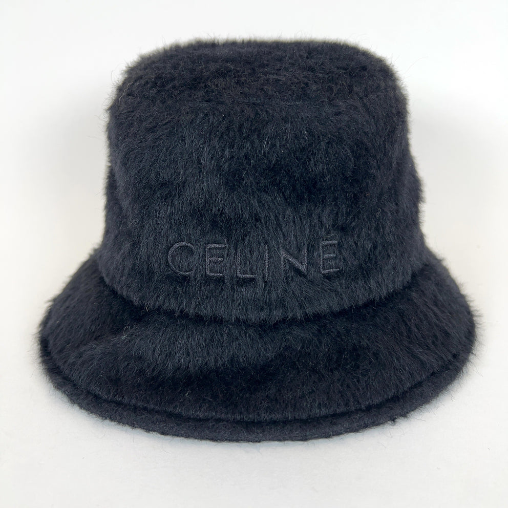 Celine Alpaca Wool Logo Bucket Hat