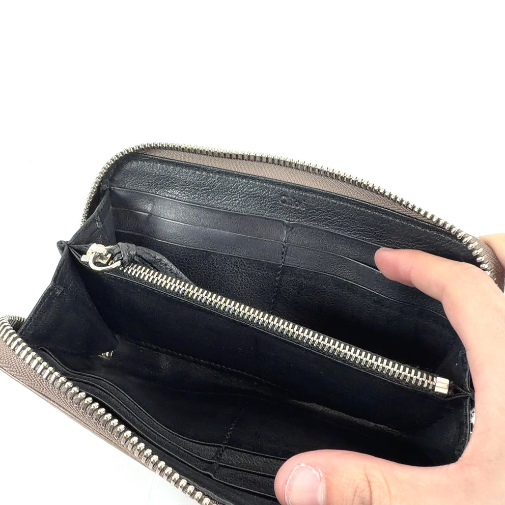 Chloe Aby Khaki Leather Padlock Wallet