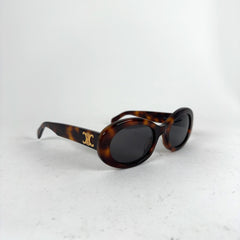 Celine Oval Tortoiseshell Acetate 01 Sunglasses