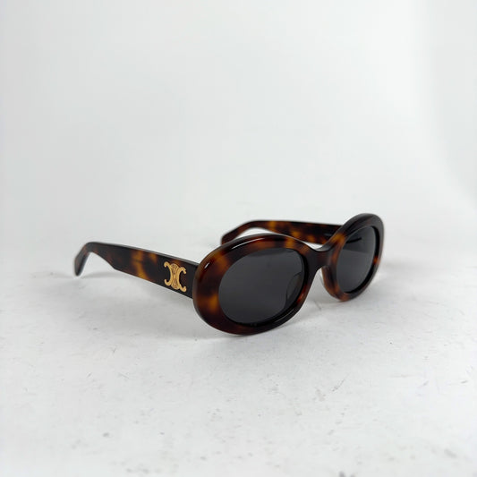 Celine Oval Tortoiseshell Acetate 01 Sunglasses