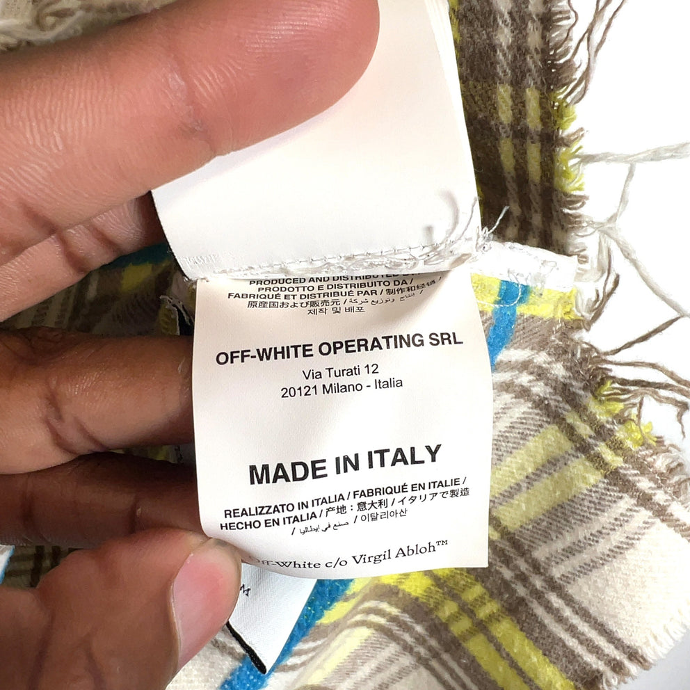 Off-White Plaid Flannel Shirt