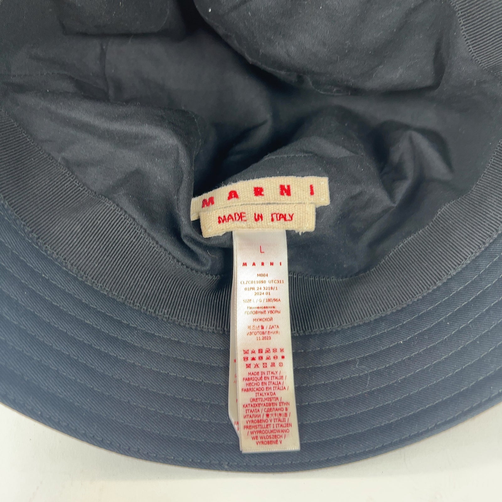 Marni Stitched Logo Bucket Hat