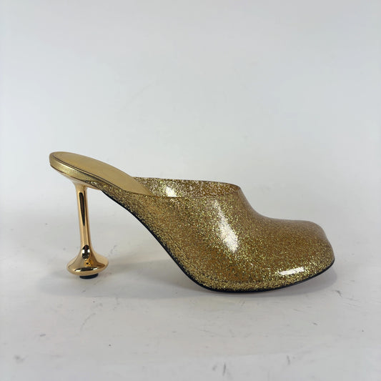 Loewe Gold Glitter Toy Heels