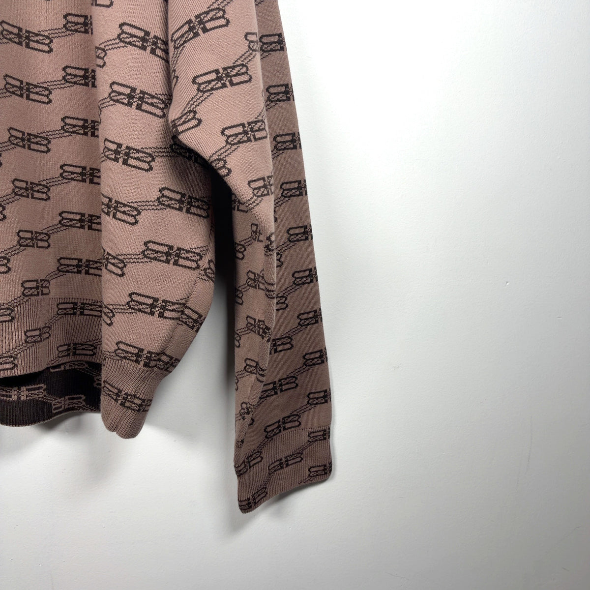 Balenciaga All-Over BB Monogram Knit Sweater