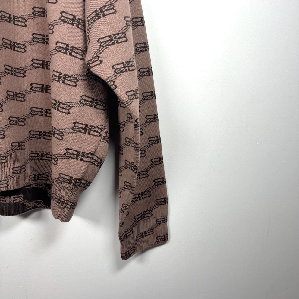 Balenciaga All-Over BB Monogram Knit Sweater