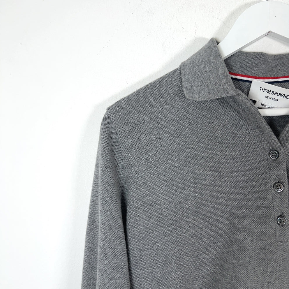 Thom Browne '2003' 4-Bar Long-Sleeve Polo Shirt