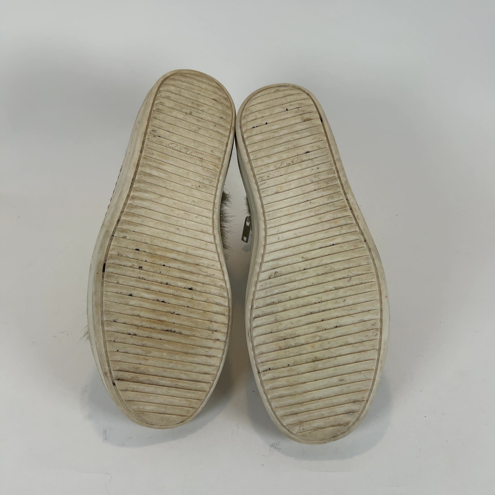 Rick Owens Pale Green Ponyhair High-Top Ramones