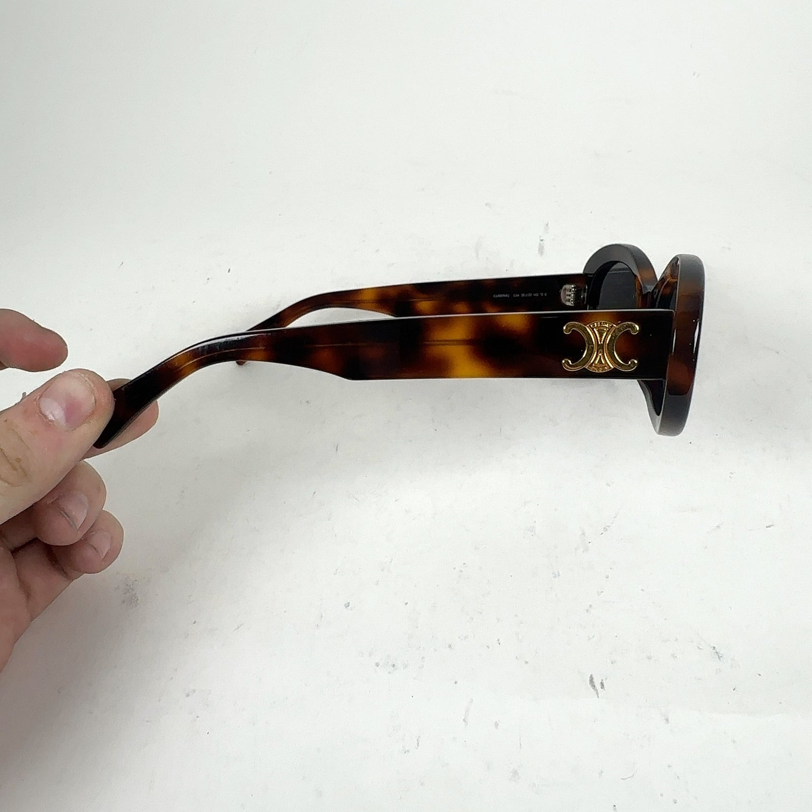 Celine Oval Tortoiseshell Acetate 01 Sunglasses