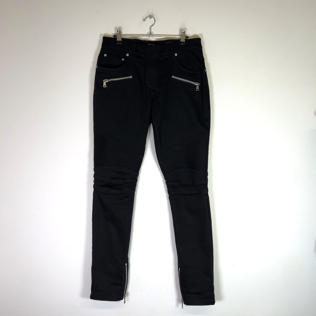 Balmain Black Slim Biker Jeans