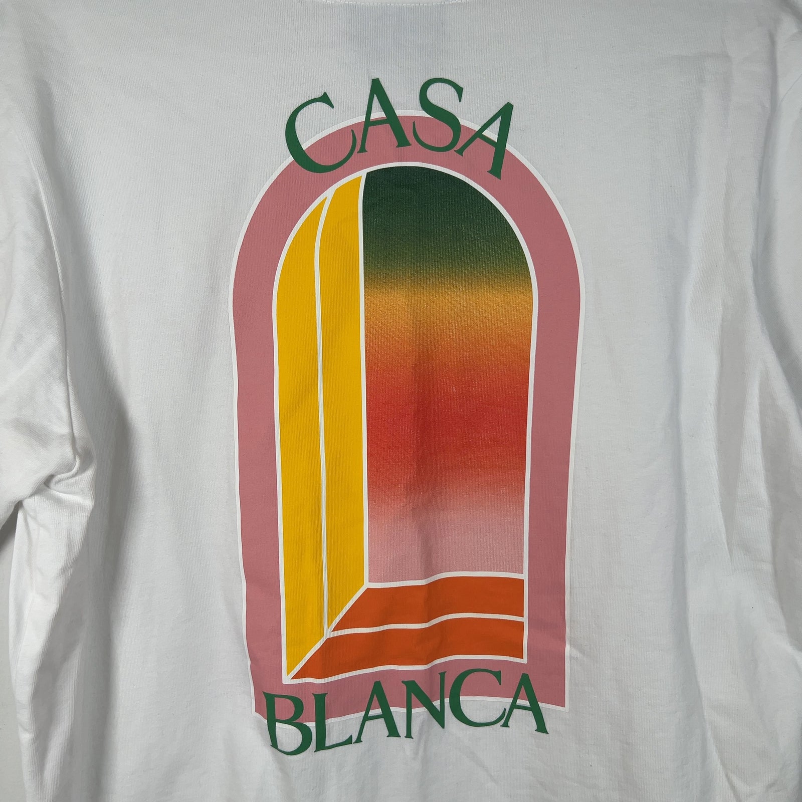 Casablanca Pink Outline Doorway Graphic White T-Shirt