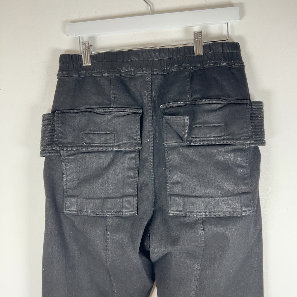 Rick Owens DRKSHDW Waxed Drawstring Creatch Cargo Pants