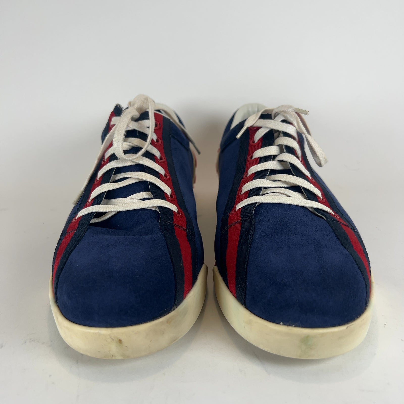 Gucci Boulevard Script Logo Suede Lowtop Sneakers