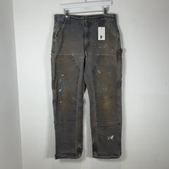 Carhartt Faded Grey Distressed 'Double Knee' Carpenter Pants